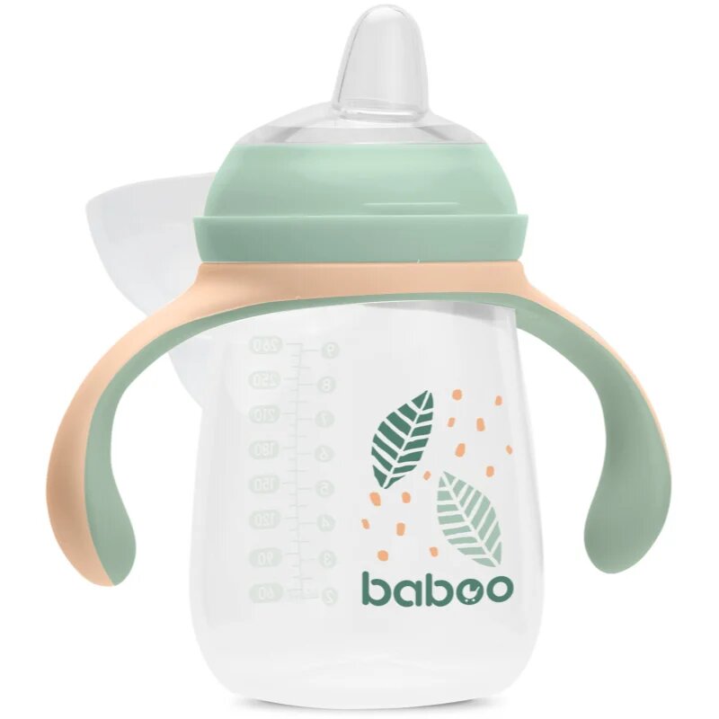 Baboo Cup with Silicone Spout bögre fogantyúval Peachy Keen 6m+ 1 db