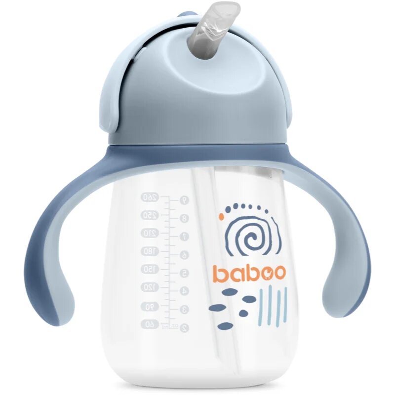 Baboo Cup with Silicone Straw bögre szívószállal Blue Haze 9m+ 1 db