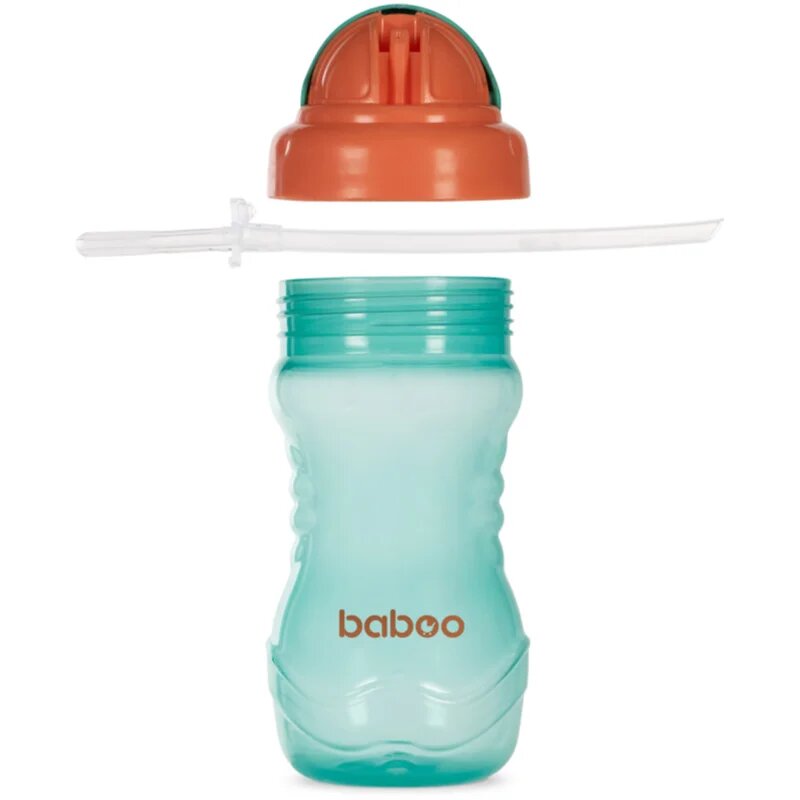 Baboo Cup with Silicone Straw kulacs szívószállal Green 9m+ 360 ml
