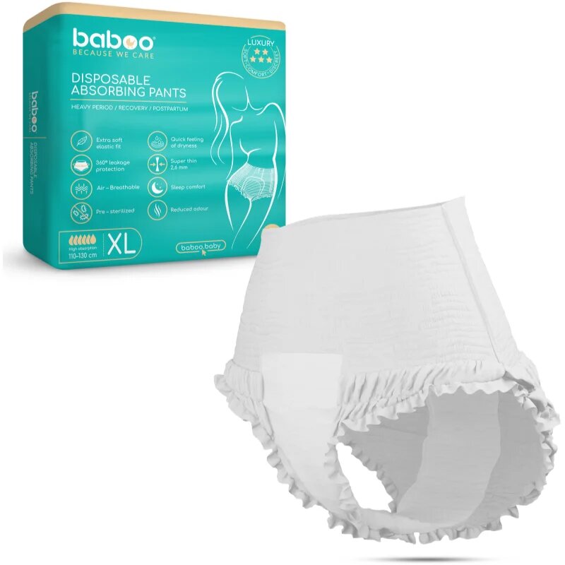 Baboo Disposable Absorbing Pants egyszer használatos nedvszívó alsónemű XL méret 5 db