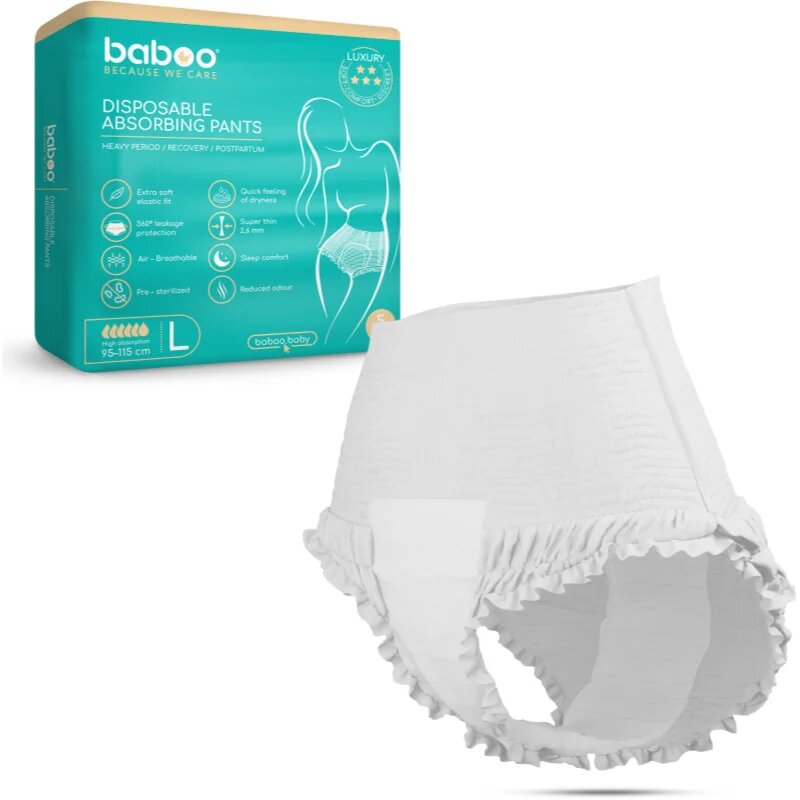 Baboo Disposable Absorbing Pants eldobható nadrágpelenkák L méret 5 db