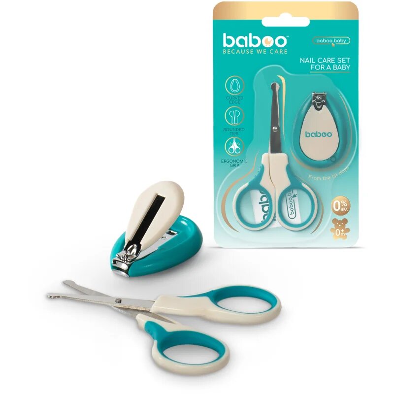 Baboo Nail Care Set manikűröző szett gyermekeknek születéstől kezdődően 0m+ 2 db