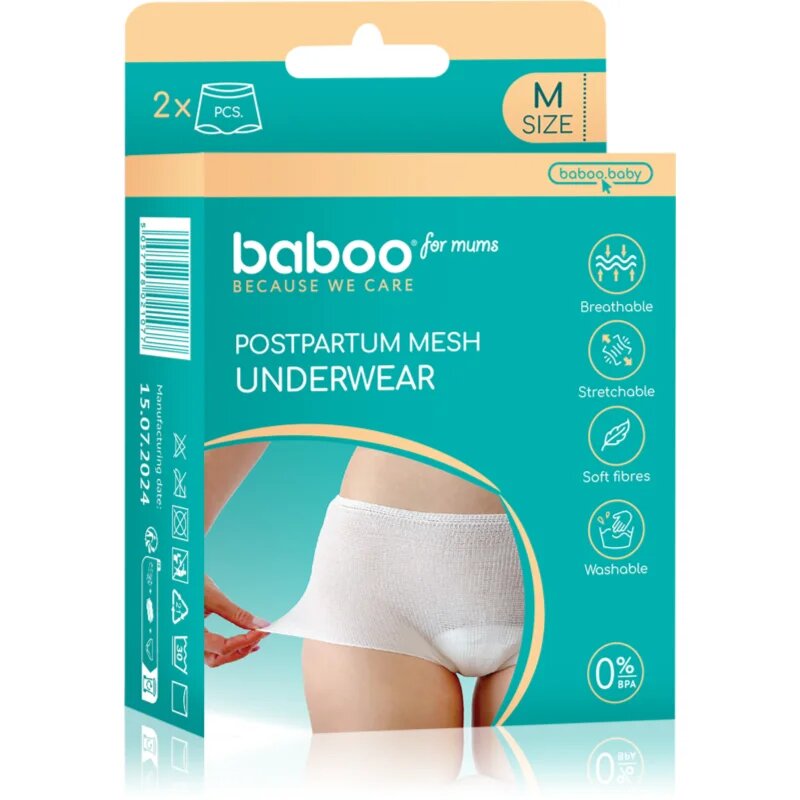 Baboo Postpartum Mesh Pants szülés utáni alsóneműk M méret 2 db
