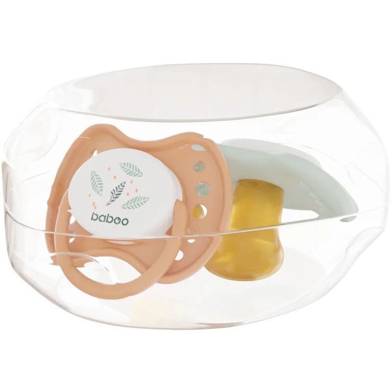 Baboo Soothers Orthodontic Latex with Case cumi Peachy Keen 0-6 m 2 db