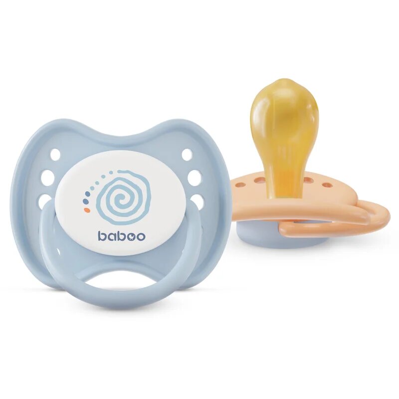 Baboo Soothers Round Latex with Case cumi Blue Haze 6-12 m 2 db