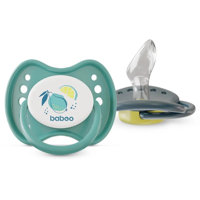Baboo Soothers Silicone Orthodontic with Case cumi Lagoon Fiesta 6-12 m 2 db