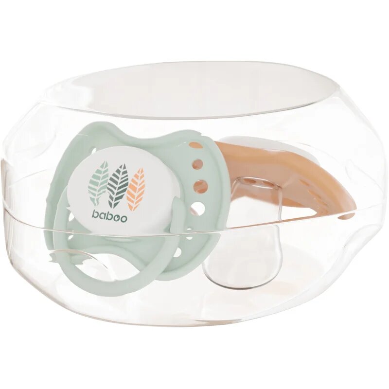 Baboo Soothers Silicone Orthodontic with Case cumi Peachy Keen 0-6 m 2 db