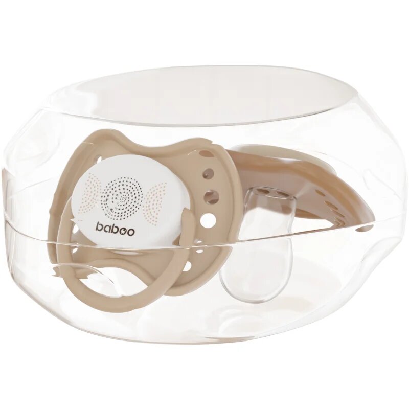 Baboo Soothers Silicone Symmetrical with Case cumi Au Naturale 0-6 m 2 db