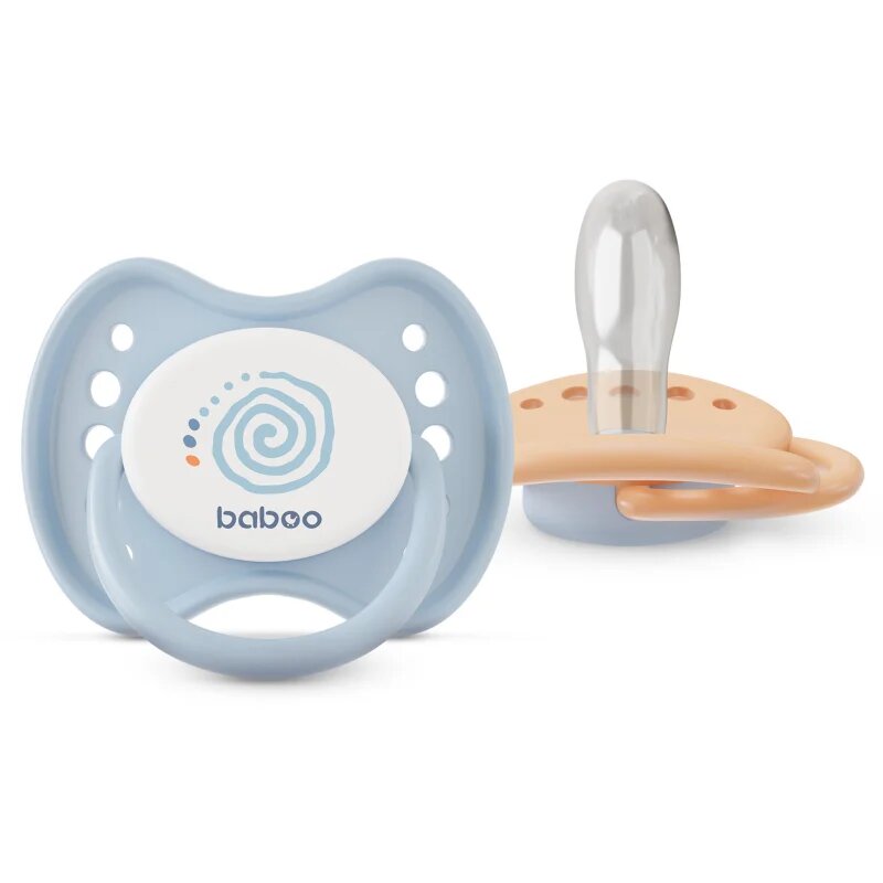 Baboo Soothers Silicone Symmetrical with Case cumi Blue Haze 6-12 m 2 db