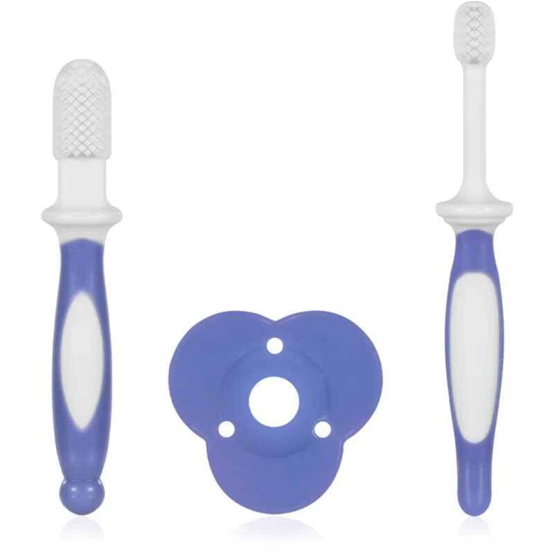 Baboo Toothbrush Set fogápoló készlet újszülötteknek Blue Haze 6m+ 3 db