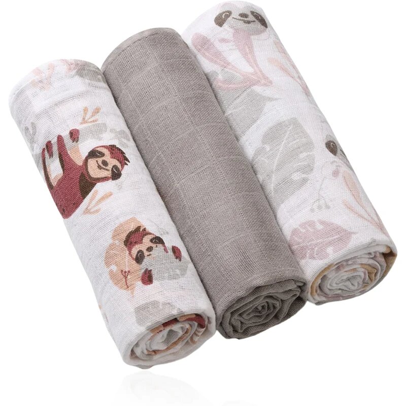BabyOno Muslin Diapers Super Soft mosható pelenkák Grey 70x70 cm 3 db