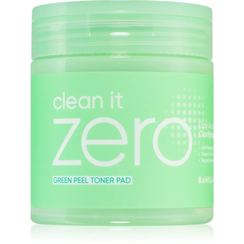 Banila Co. clean it zero Green Peel Toner Pad arctisztító peeling párnácskát zsíros és problémás bőrre 70 db