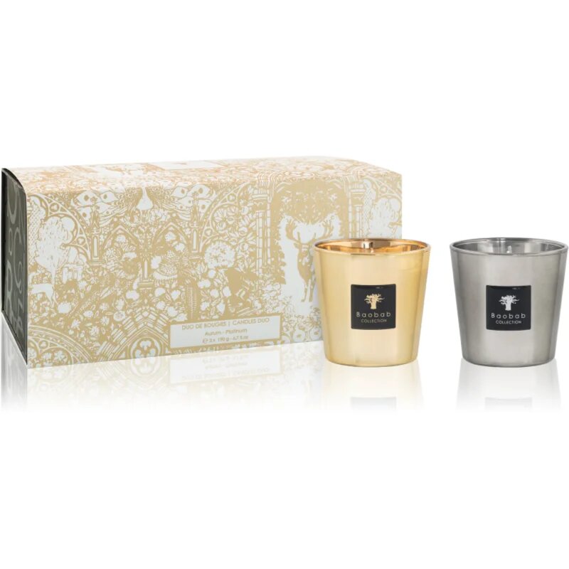 Baobab Collection Aurum & Platinum Les Exclusives Duo Candle Box ajándékszett