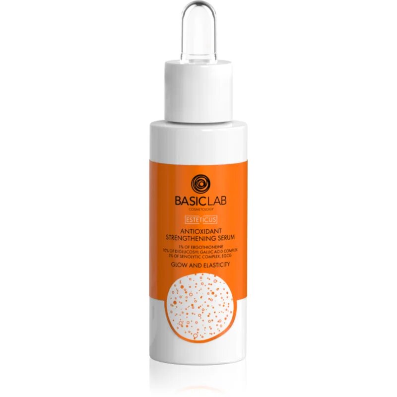 BasicLab Cosmetology Esteticus antioxidáns szérum a bőr rugalmasságának növelésére 1% Ergothioneine 1O% Diglucosyl gallic acid complex 30 ml