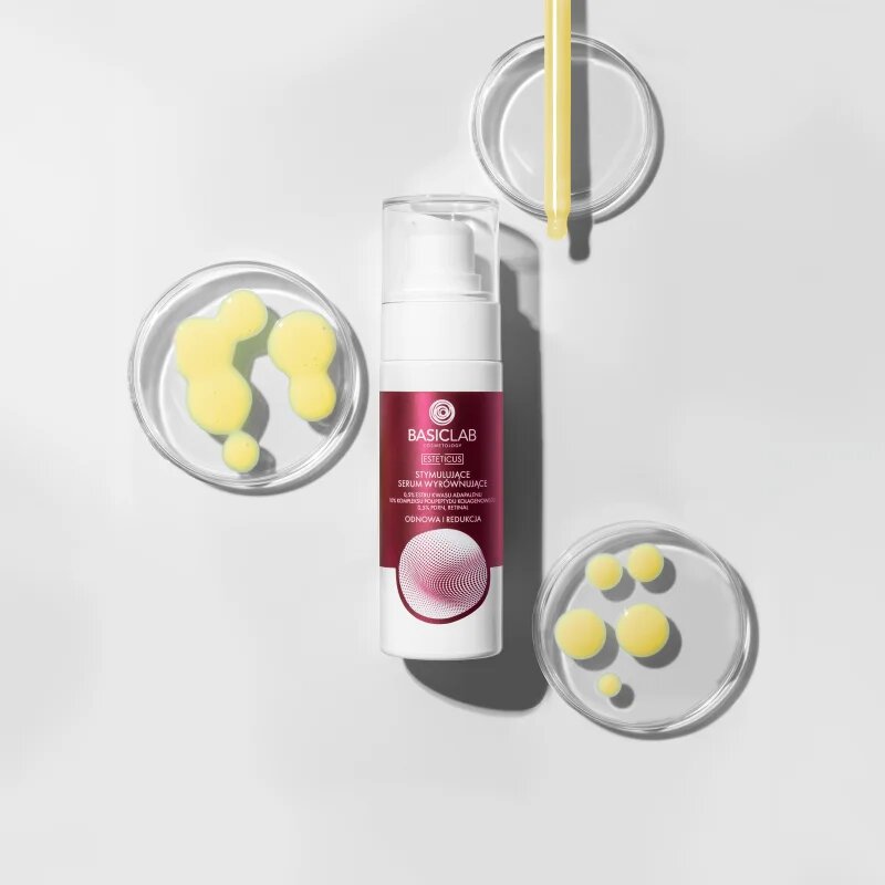 BasicLab Cosmetology Esteticus serkentő szérum az egységes tónusú bőrért 0.5% Adapalene Acid Ester 10% Collagen Polypeptide Complex 0.5% PDRN 30 ml