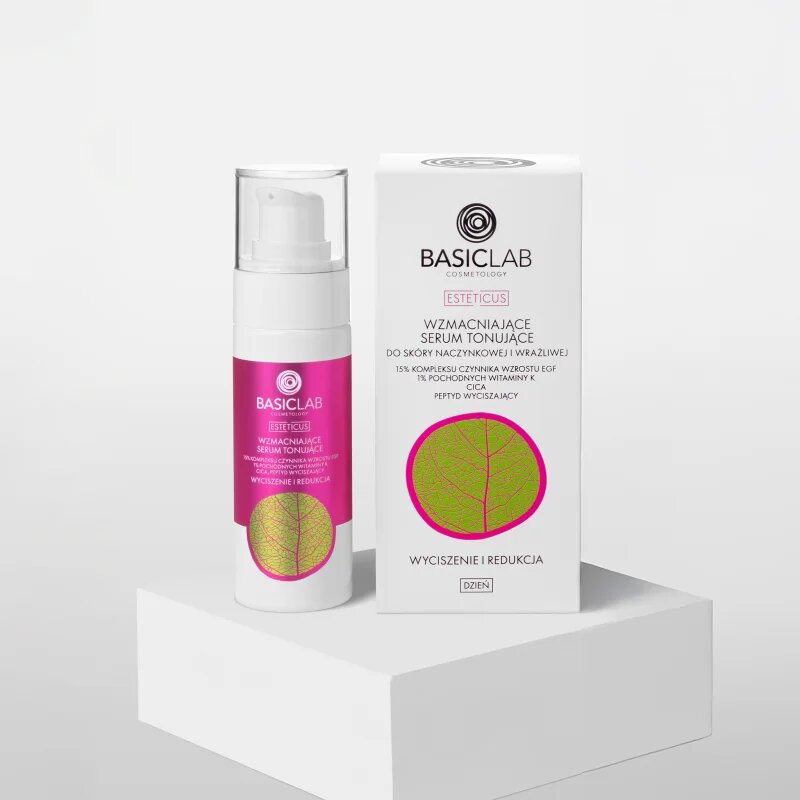BasicLab Cosmetology Esteticus színezett szérum bőrpír ellen 15% Growth Factor Complex EGF 30 ml