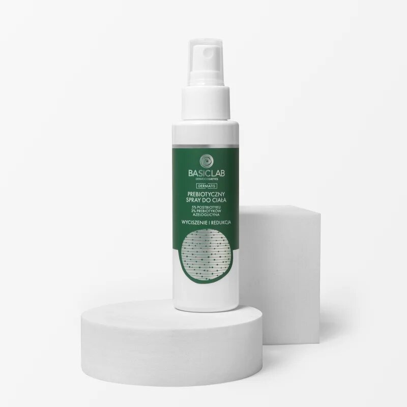 BasicLab Dermocosmetics Dermatis Prebiotikus hidratáló folyadék a bőr érzékenységének enyhítésére spray -ben arcra és testre 100 ml