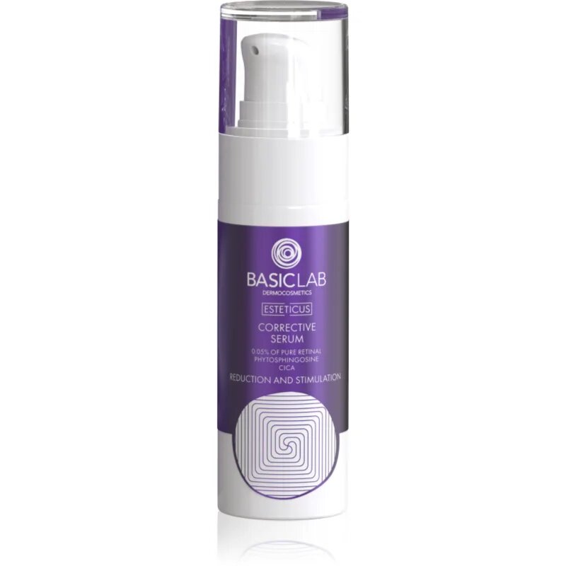 BasicLab Dermocosmetics Esteticus helyreállító szérum a pigment foltok ellen 0.05% Pure Retinal 30 ml