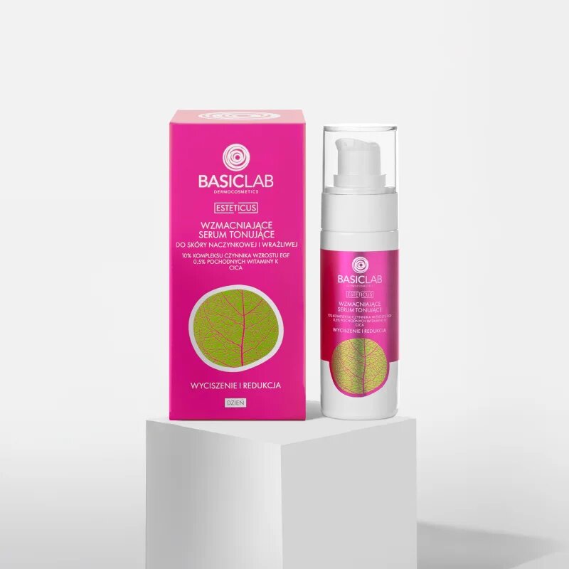 BasicLab Dermocosmetics Esteticus színezett szérum bőrpír ellen 10% Growth Factor Complex EGF 30 ml