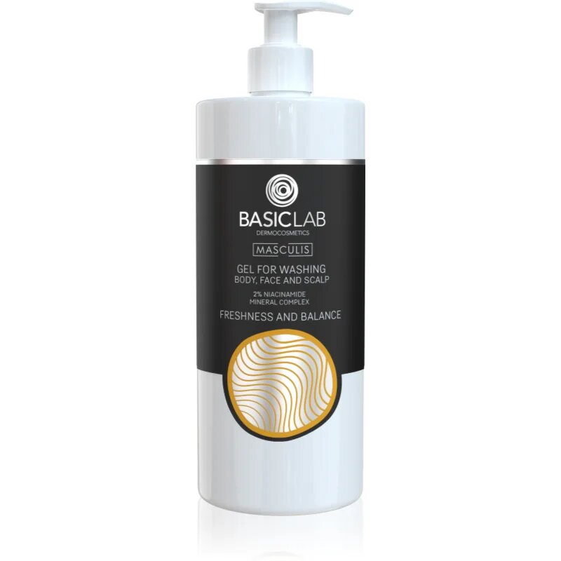 BasicLab Dermocosmetics Masculis tusfürdő gél arcra testre és hajra 500 ml