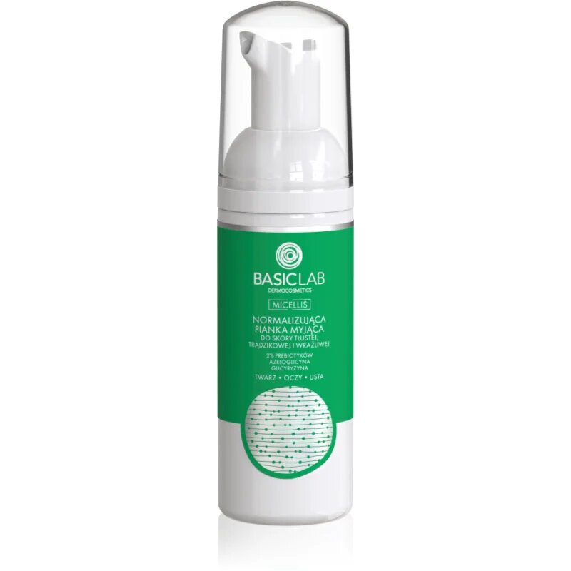 BasicLab Dermocosmetics Micellis finoman tisztító hab az aknéra hajlamos zsíros bőrre 50 ml