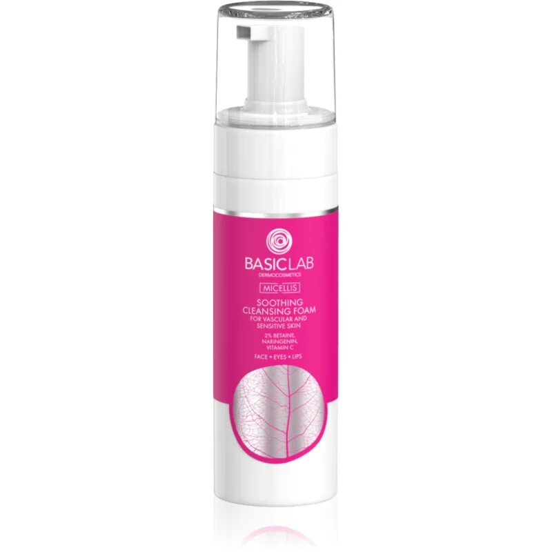 BasicLab Dermocosmetics Micellis finoman tisztító hab az érzékeny vörösödésre hajlamos bőrre 150 ml