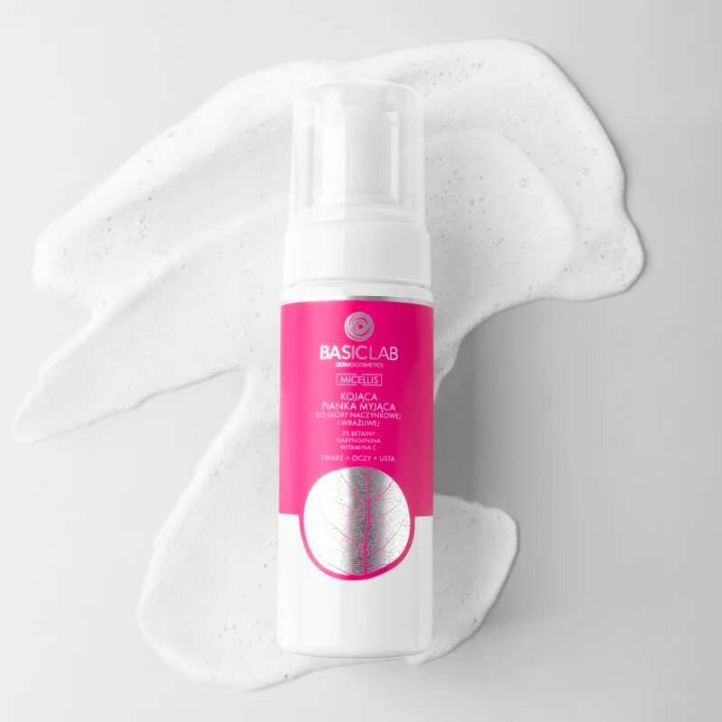BasicLab Dermocosmetics Micellis finoman tisztító hab az érzékeny vörösödésre hajlamos bőrre 150 ml