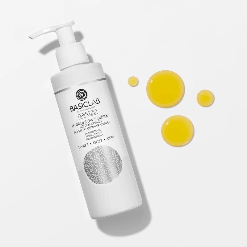 BasicLab Dermocosmetics Micellis tisztító és sminklemosó olaj a nagyon érzékeny bőrre 200 ml
