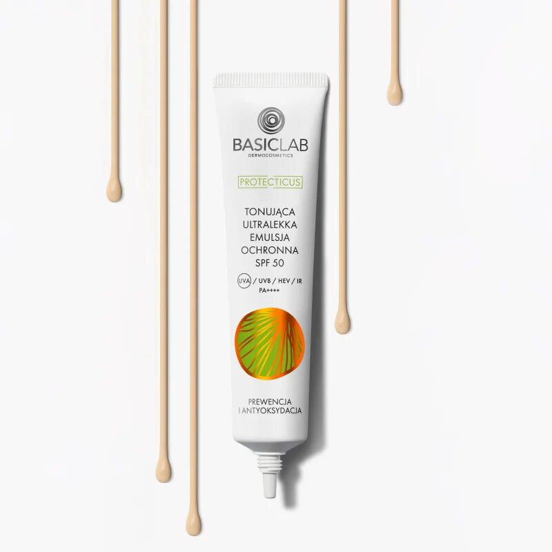BasicLab Dermocosmetics Protecticus színezett ultrakönnyed fluid kombinált és zsíros bőrre SPF 50+ 40 ml