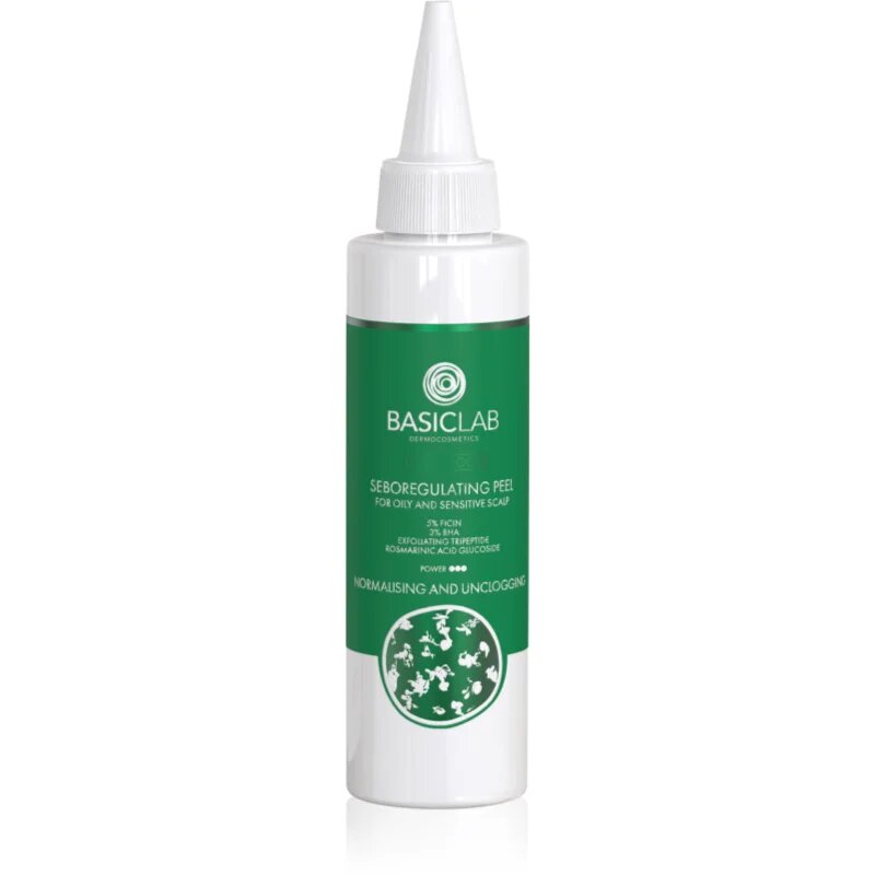 BasicLab Dermocosmetics Trichologis hámlasztó peeling szérum zsíros fejbőrre 150 ml
