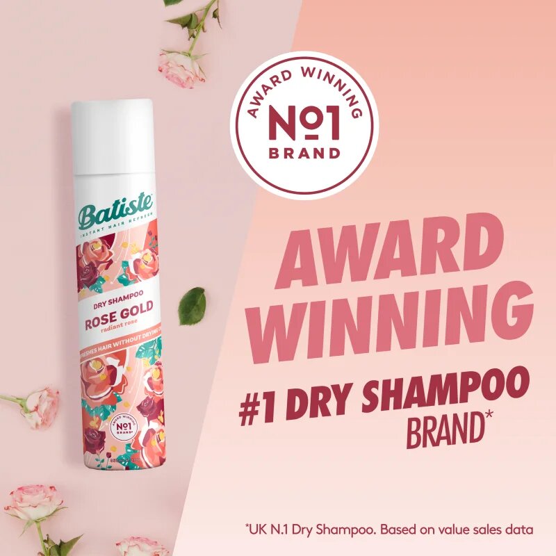 Batiste Rose Gold tömegnövelő száraz sampon 350 ml