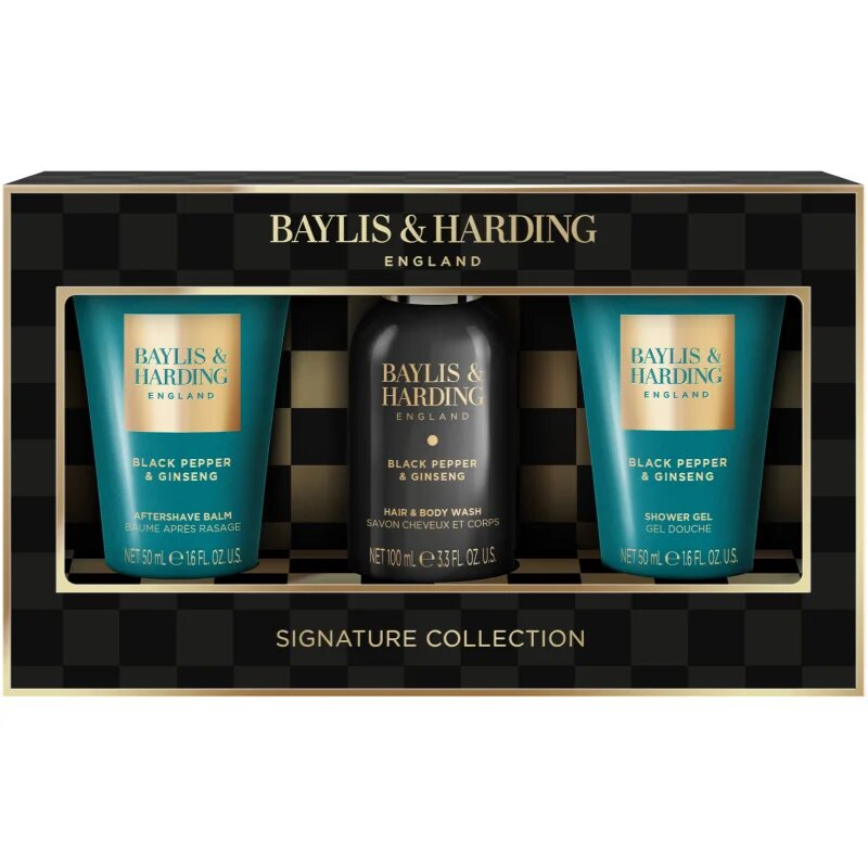 Baylis & Harding Black Pepper & Ginseng ajándékszett arcra testre és hajra uraknak