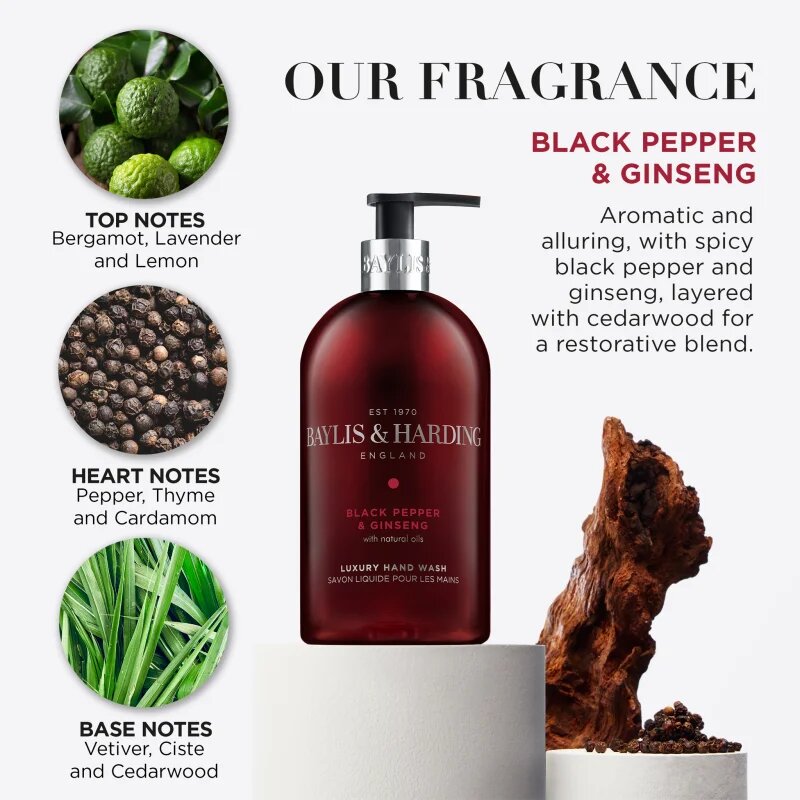 Baylis & Harding Black Pepper & Ginseng folyékony szappan 500 ml