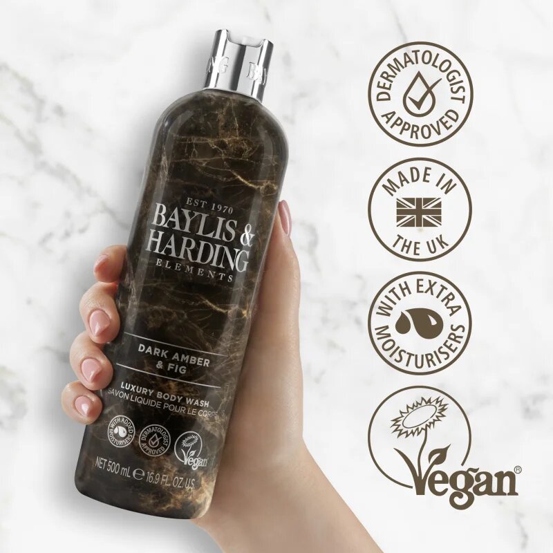Baylis & Harding Elements Dark Amber & Fig fényűző tusfürdő gél 500 ml