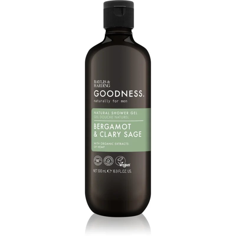Baylis & Harding Goodness Bergamot & Clary Sage fürdőgél férfiaknak 500 ml