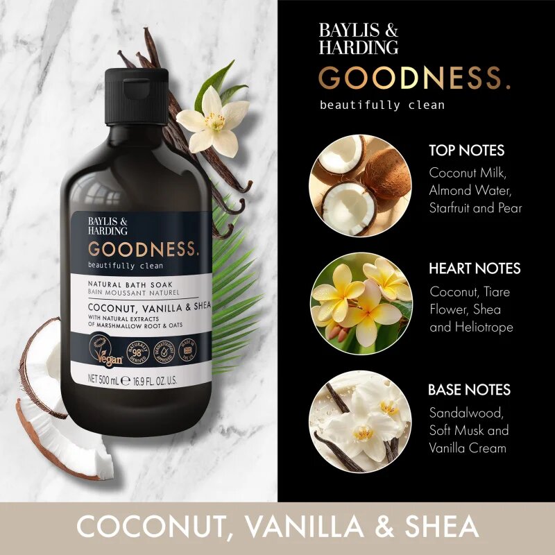 Baylis & Harding Goodness Coconut Vanilla & Shea habfürdő 500 ml