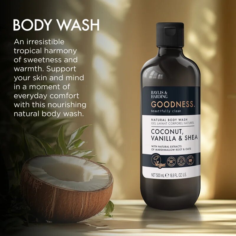 Baylis & Harding Goodness Coconut Vanilla & Shea természetes tusoló gél 500 ml