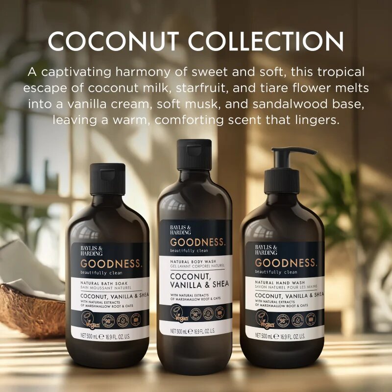 Baylis & Harding Goodness Coconut Vanilla & Shea természetes tusoló gél 500 ml