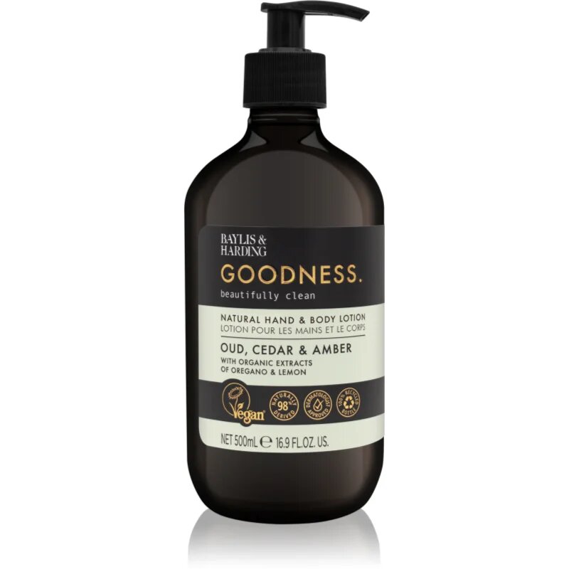 Baylis & Harding Goodness Oud Cedar & Amber gyengéd testápoló tej 500 ml