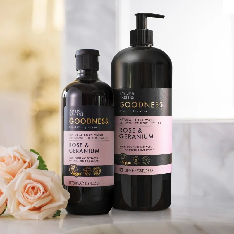 Baylis & Harding Goodness Rose & Geranium tusfürdő gél 1000 ml