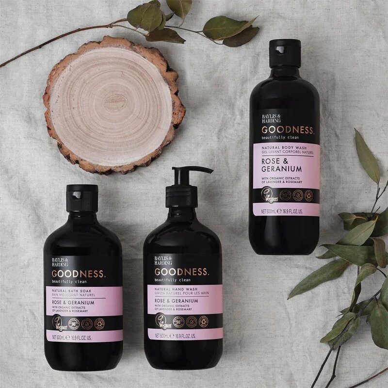Baylis & Harding Goodness Rose & Geranium tusfürdő gél virág illattal 500 ml