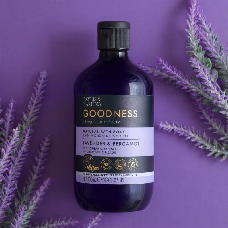 Baylis & Harding Goodness Sleep Beautifully habfürdő a nyugodt álomért Lavender & Bergamot 500 ml