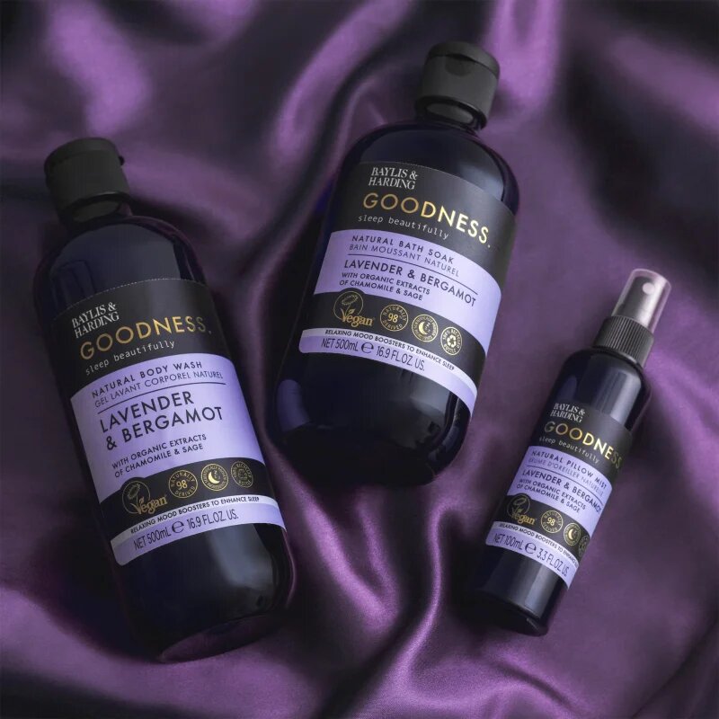 Baylis & Harding Goodness Sleep Beautifully habfürdő a nyugodt álomért Lavender & Bergamot 500 ml