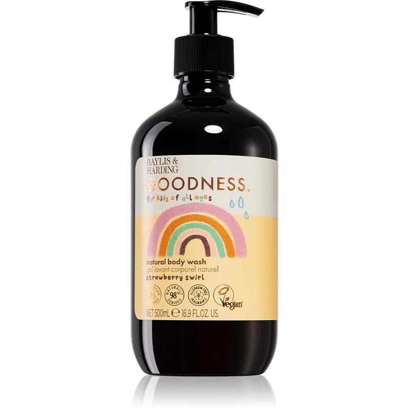 Baylis & Harding Goodness Strawberry Swirl gyengéd tisztító gél gyermekeknek születéstől kezdődően 500 ml
