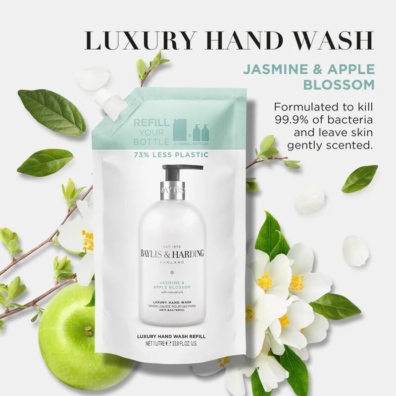 Baylis & Harding Jasmine & Apple Blossom folyékony szappan utántöltő 1000 ml