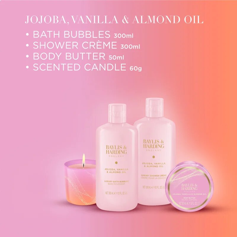 Baylis & Harding Jojoba Vanilla & Almond Oil ajándékszett fürdőbe
