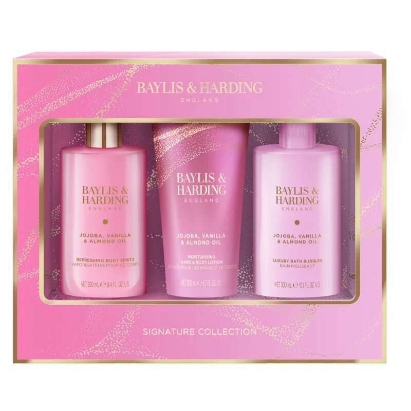 Baylis & Harding Jojoba Vanilla & Almond Oil ajándékszett hölgyeknek mandulaolajjal