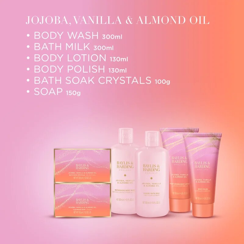 Baylis & Harding Jojoba Vanilla & Almond Oil ajándékszett testre