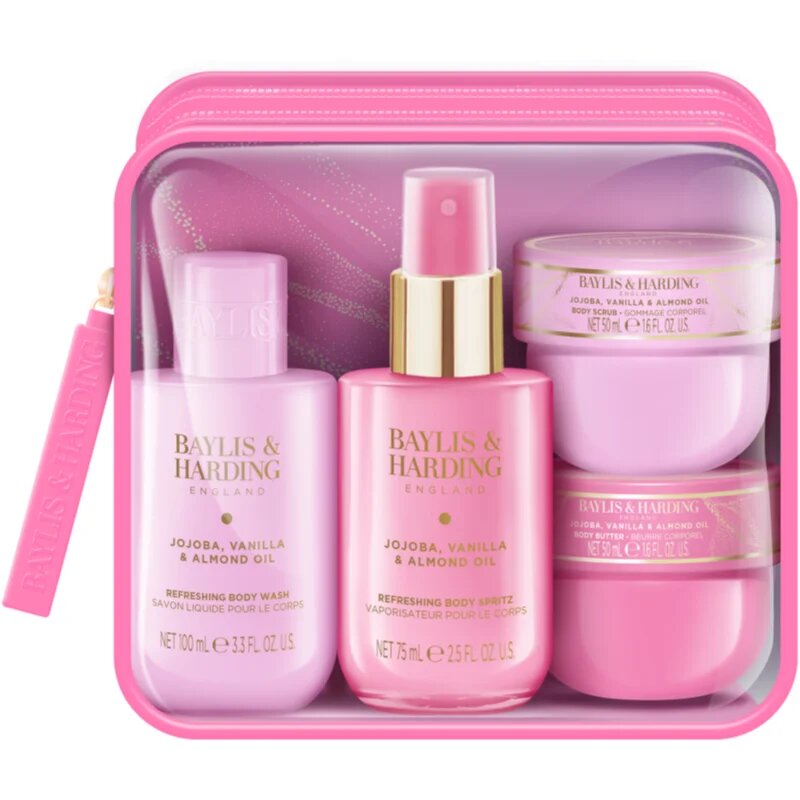 Baylis & Harding Jojoba Vanilla & Almond Oil ajándékszett utazásra