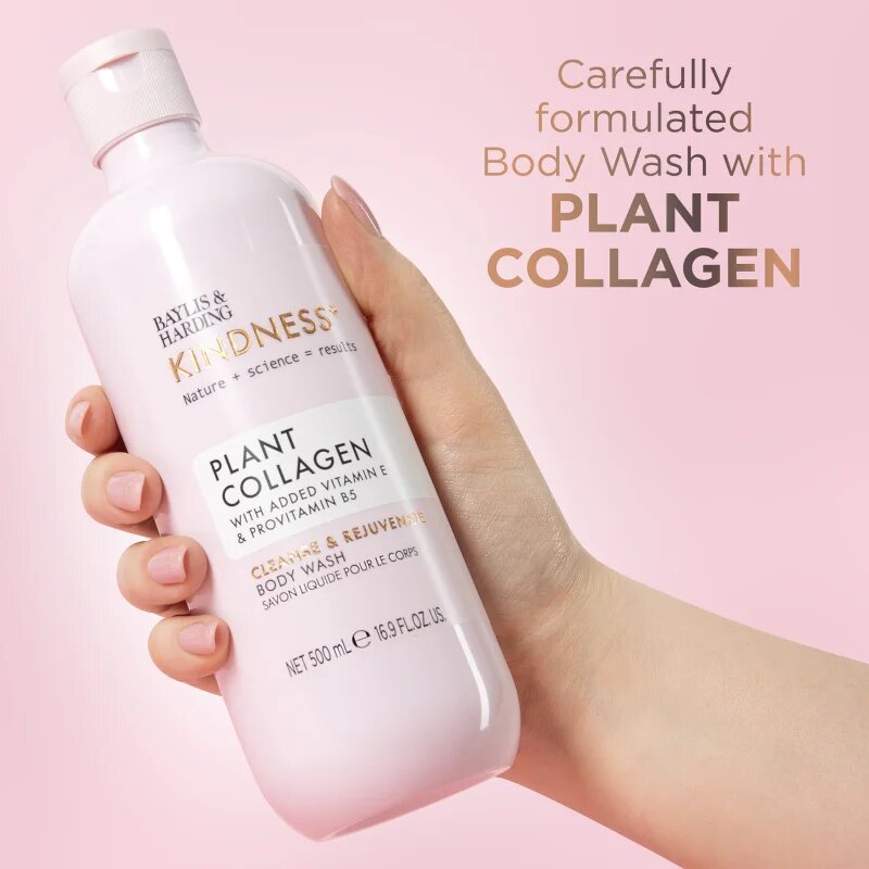 Baylis & Harding Kindness+ Plant Collagen revitalizáló tusfürdő gél illatok Coconut Milk & Rose Water 500 ml
